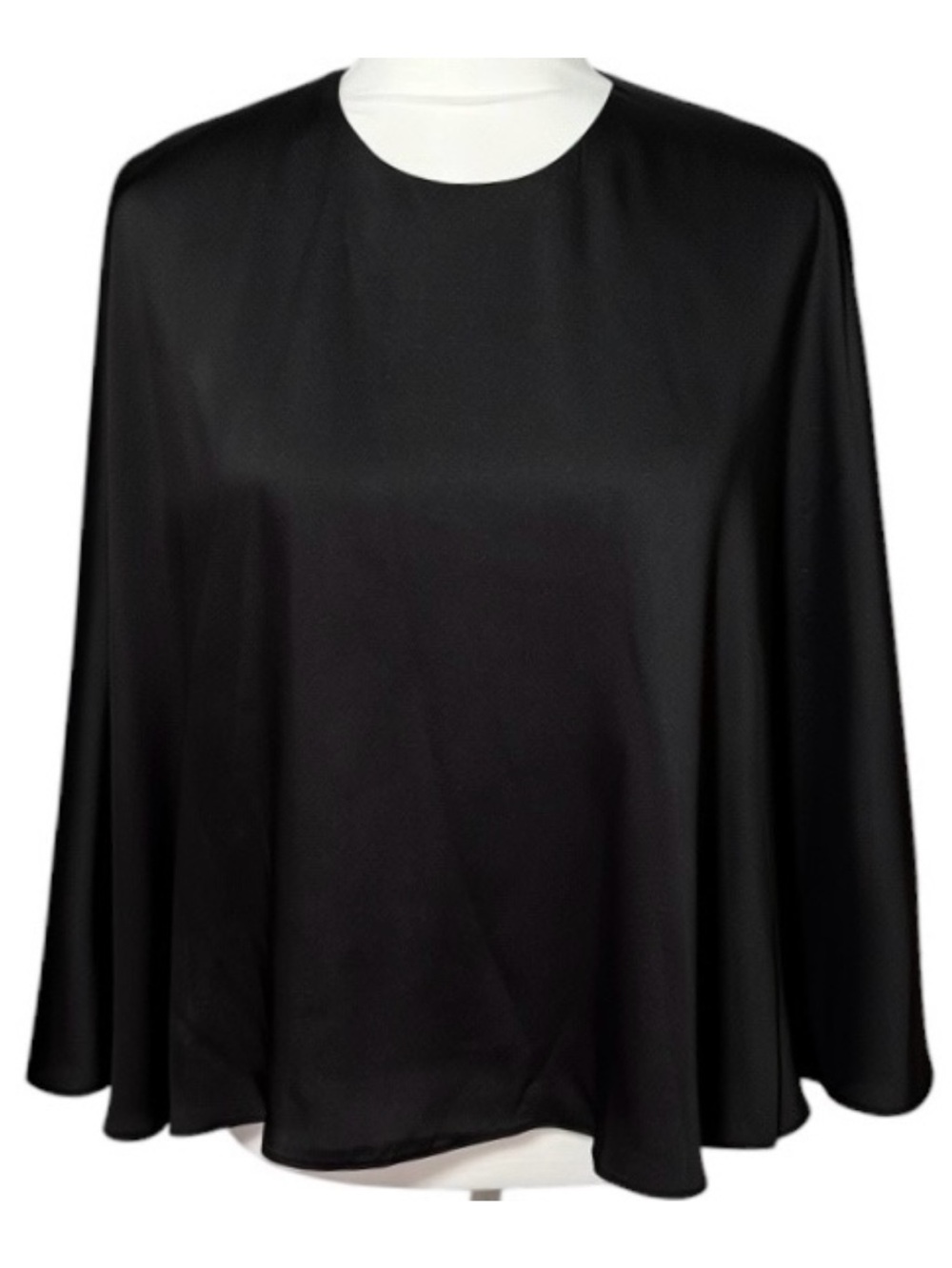 Tuckernuck Selma Satin Cape Blouse in Black NWT Size Small